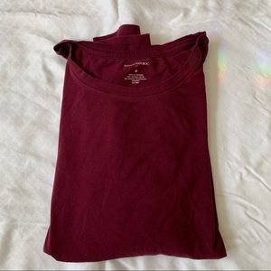 Burgundy ultra-soft long sleeve tee